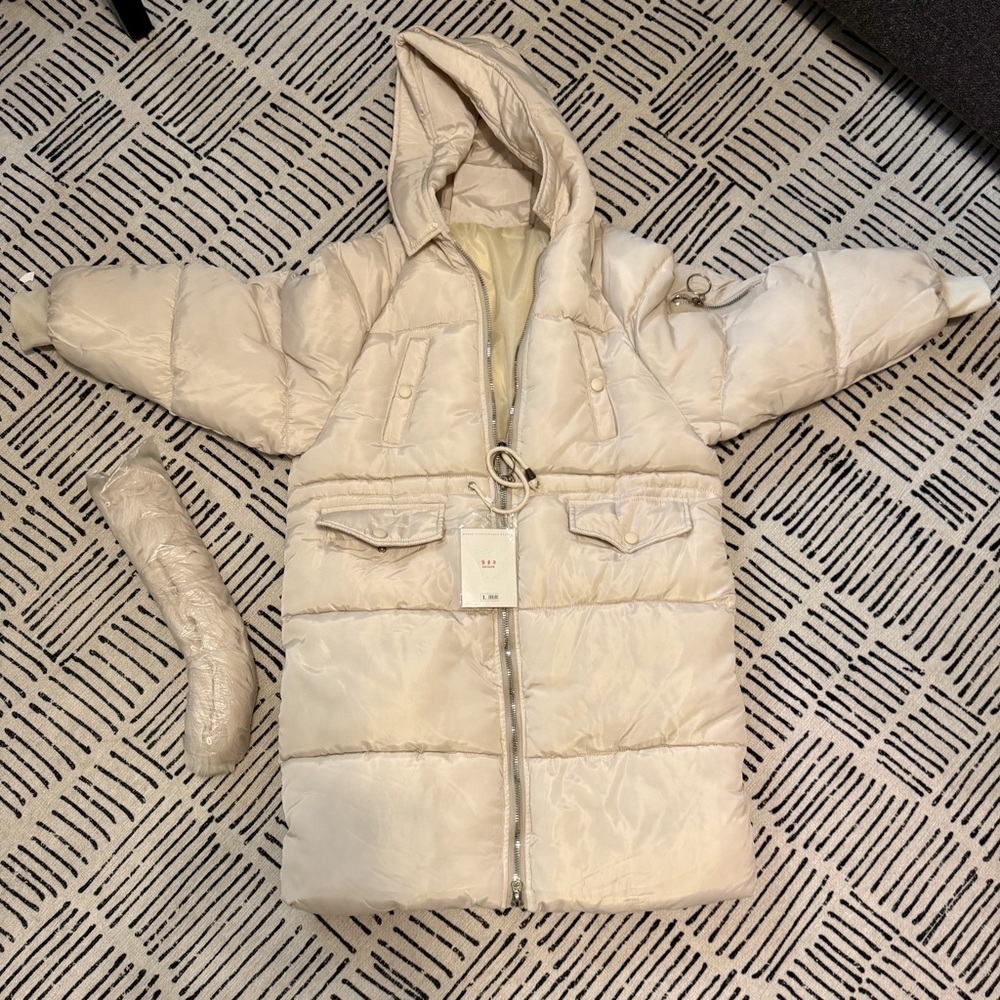 Women's Cream Puffer Coat